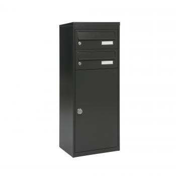 Preview: Paketbriefkasten Mefa Mana 483 Schwarzgrau RAL7021M mit 2 separaten Briefkästen